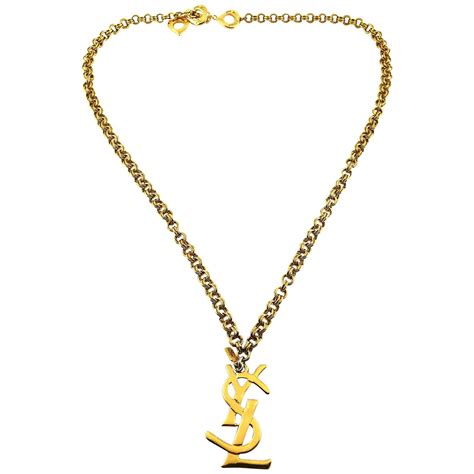 ysl necklace gold|saint laurent necklace.